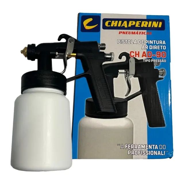 Pistola De Pintura Ar Direto Chad-90 Tipo Pressão Chiaperini Branco - Foto 2
