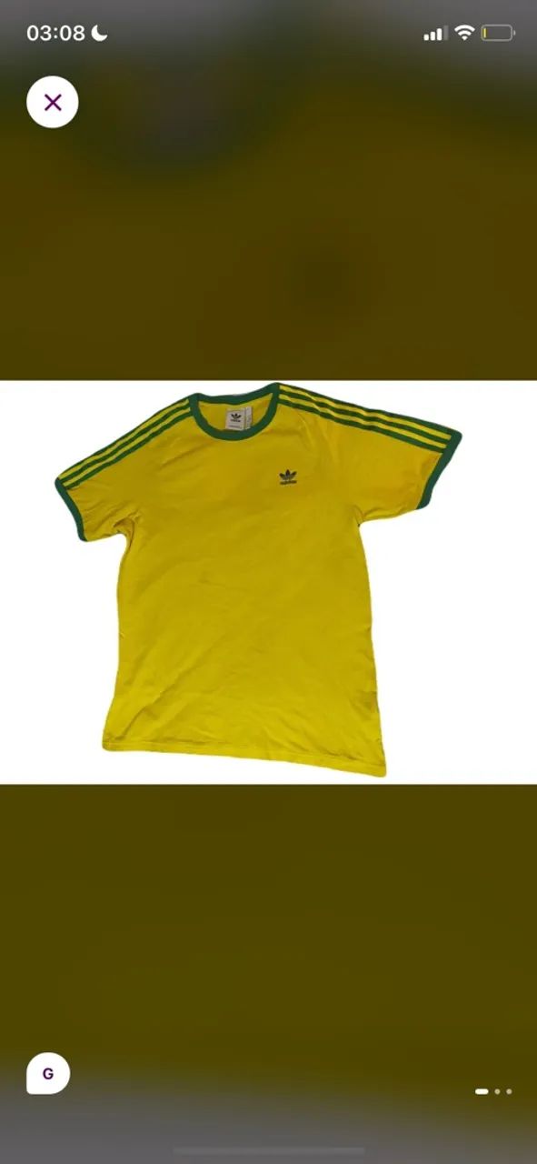 Camisa verde e amarela adidas 