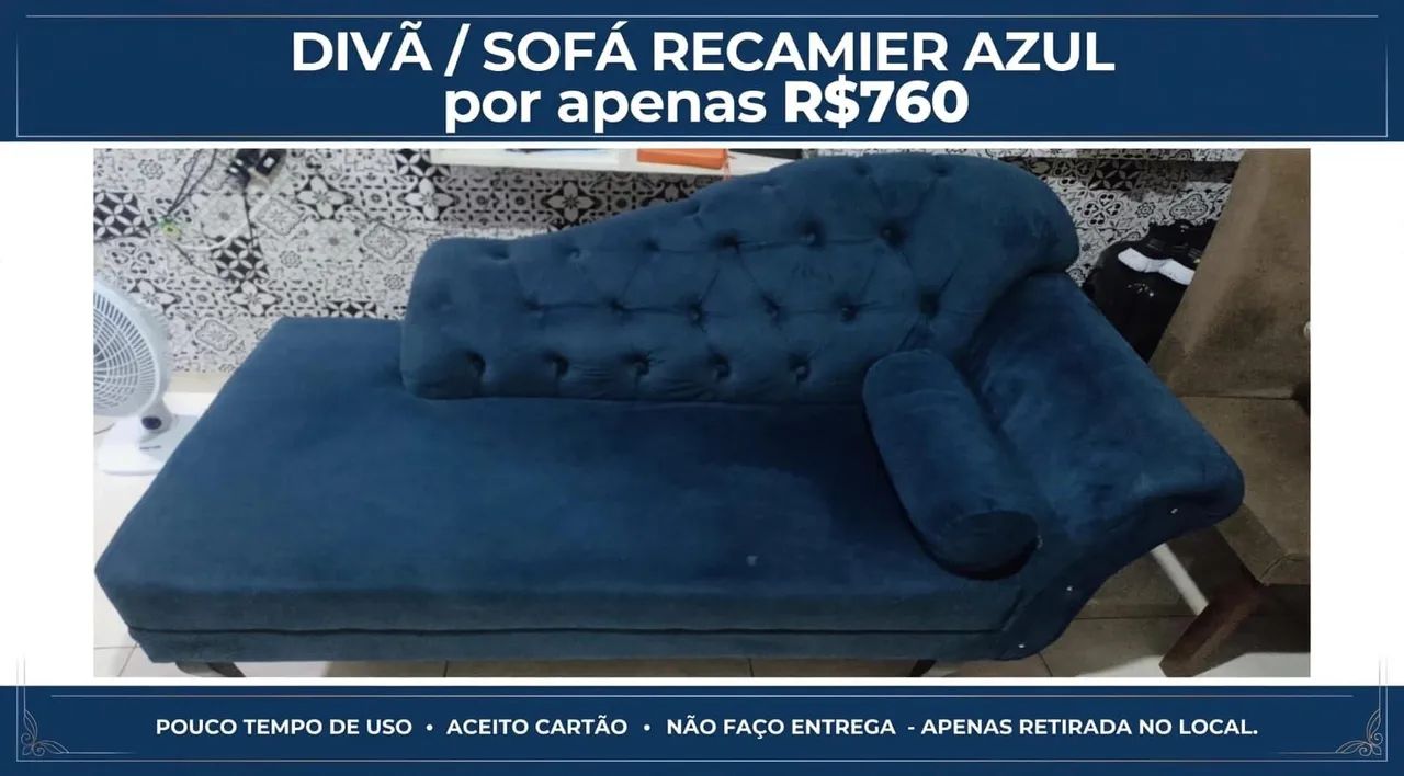 Sofá recamier azul