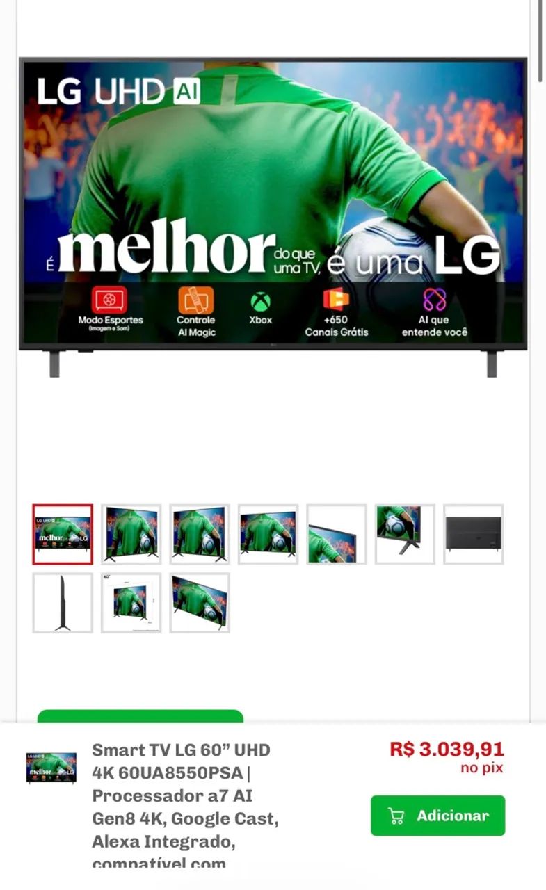 Smart TV LG 60 NOVA UHD 4K AI Smart Magic - Foto 4