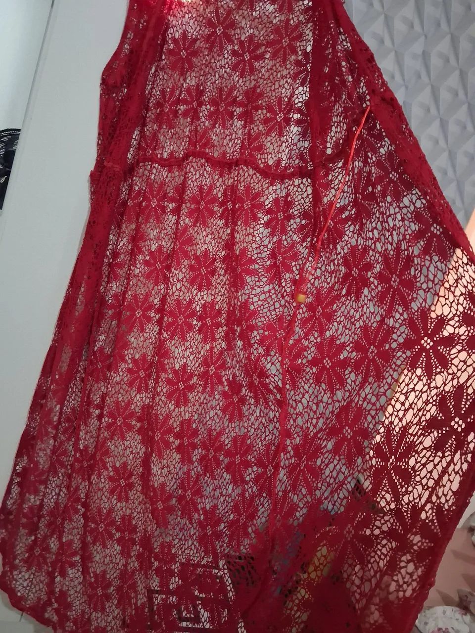 Linda Saida de Praia Longa em Renda 