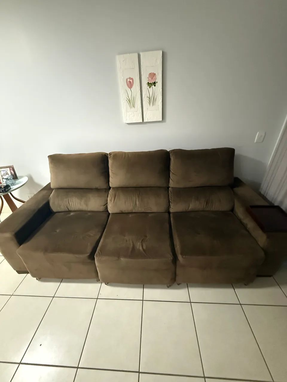 Sofá marrom 2,59 x 95
