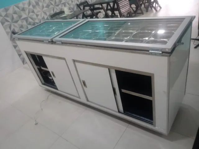 Balcão para açaí refrigerado ou seco, e com aquecimento para caldas - Foto 4