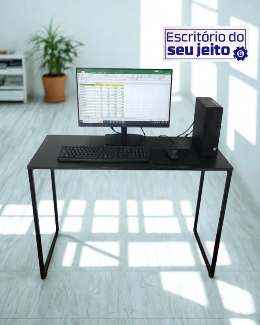 Escrivaninha Industrial 1m NOVA Mesa de Escritório Multiuso para Notebook Computador Birô - Foto 3