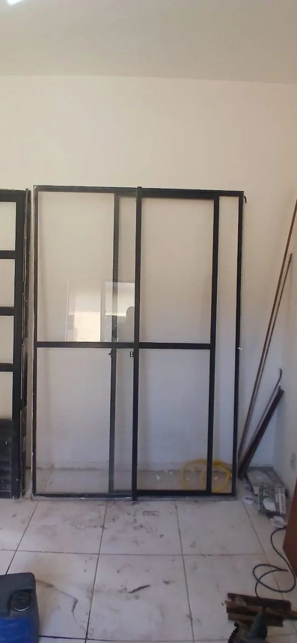 Selling Glass Door with Aluminum Frame, 2.10 m x 1.40 m