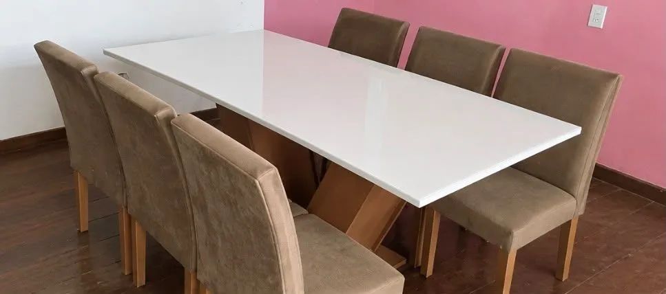 Mesa Jantar Off White 6 Lugares  - Foto 2