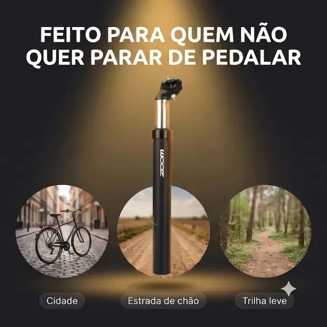 Bent – Always Canote com Amortecedor Suspensão Bike 31.6 x 350mm Zoom - Ciclismo