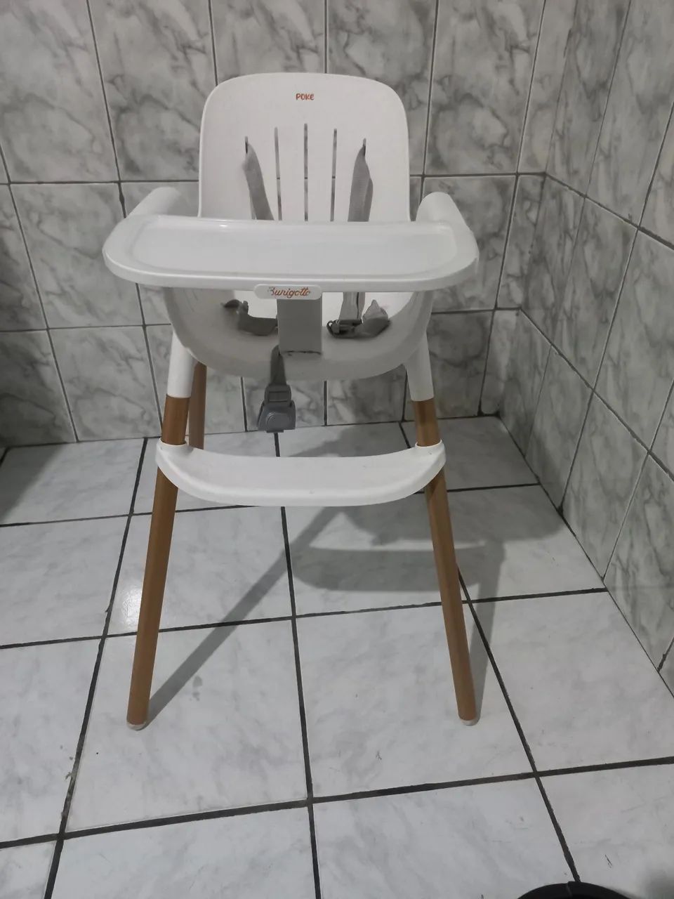 Cadeira para refeições bebê Poke Polar Burigotto branca