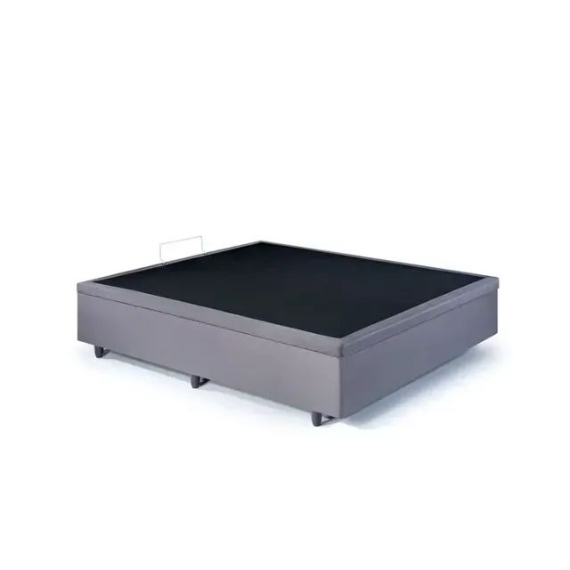  Cama Base Box Baú Viúva Cinza Crômio - Foto 2