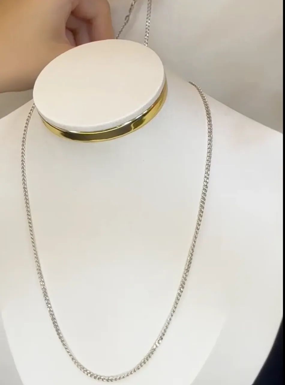 corrente de ouro branco italiano