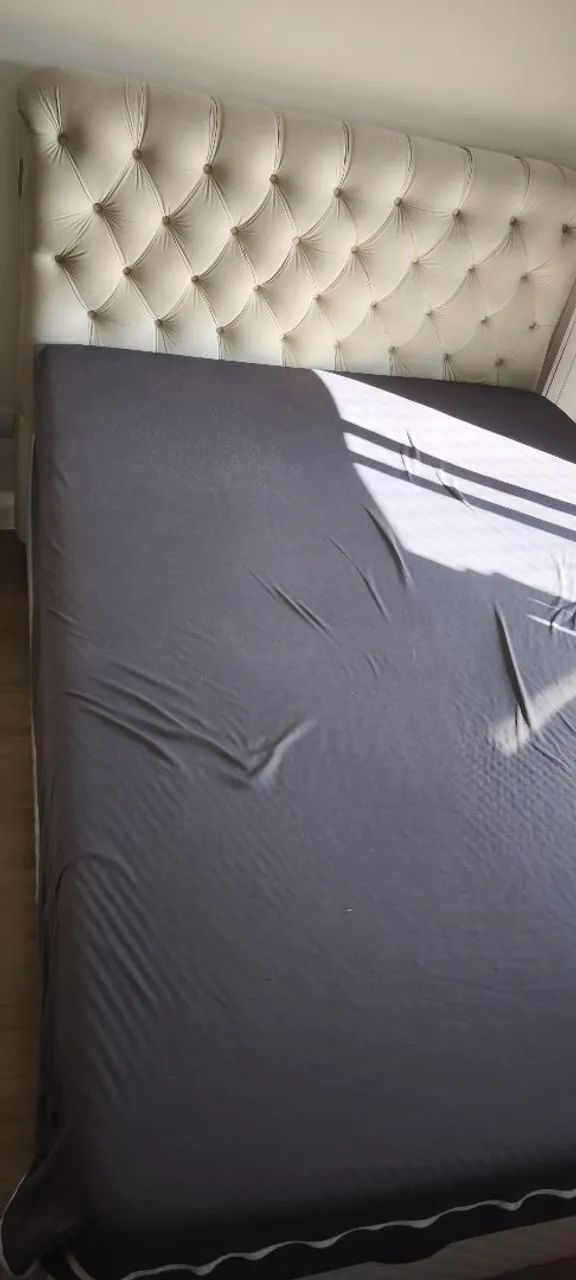 Cama de casal com colchão e cabeceira para RETIRAR  - Foto 2