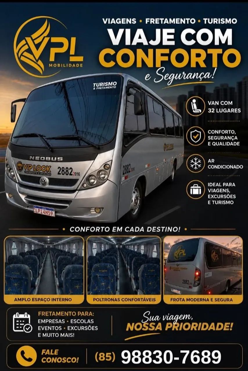 Aluguel de Microônibus e Van em Fortaleza/CE.
