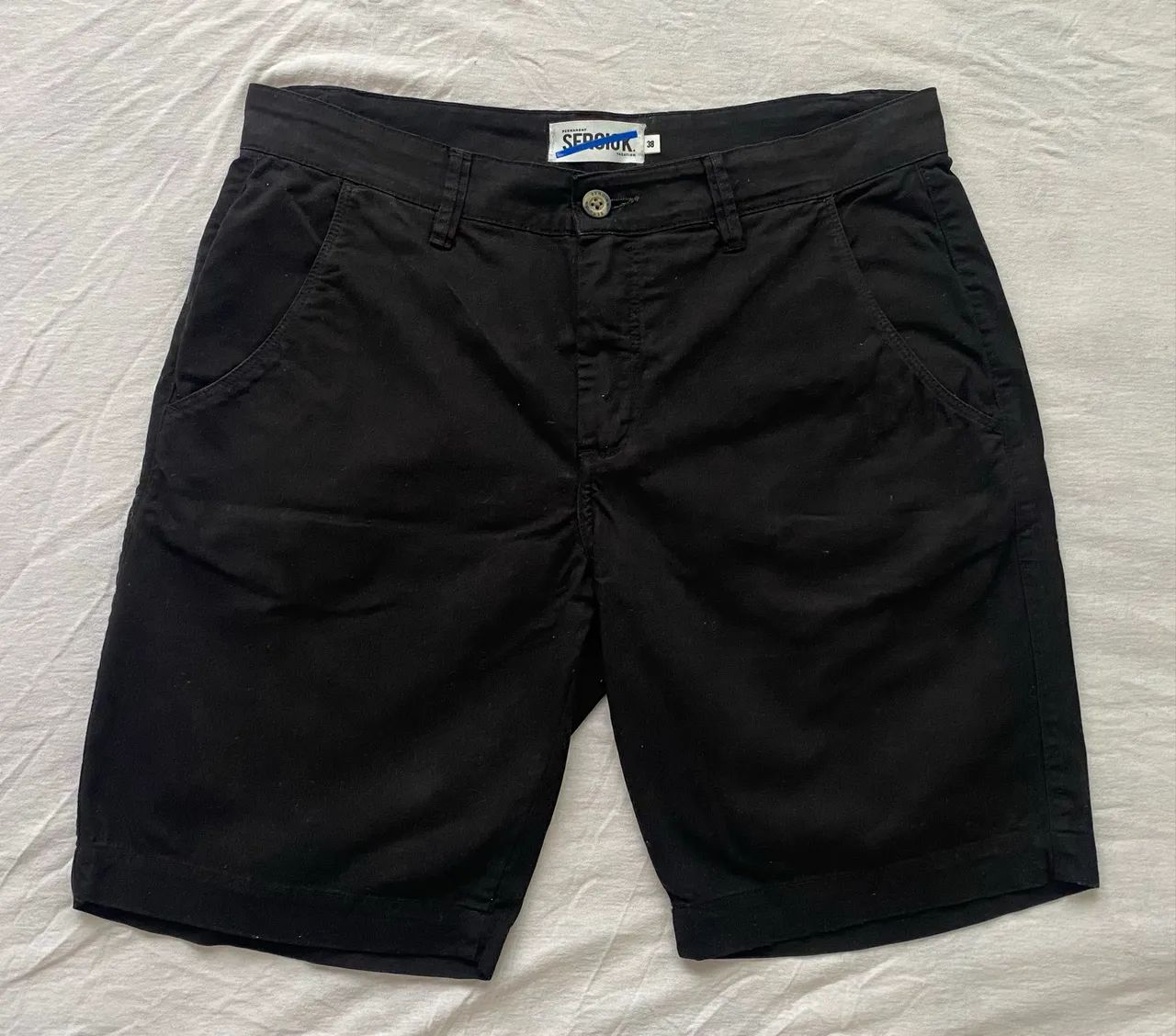 Bermuda Chino Sarja Sergio K Preta Original - 38