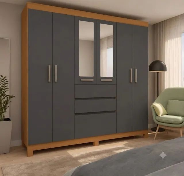 Guarda roupa casal com espelho novo