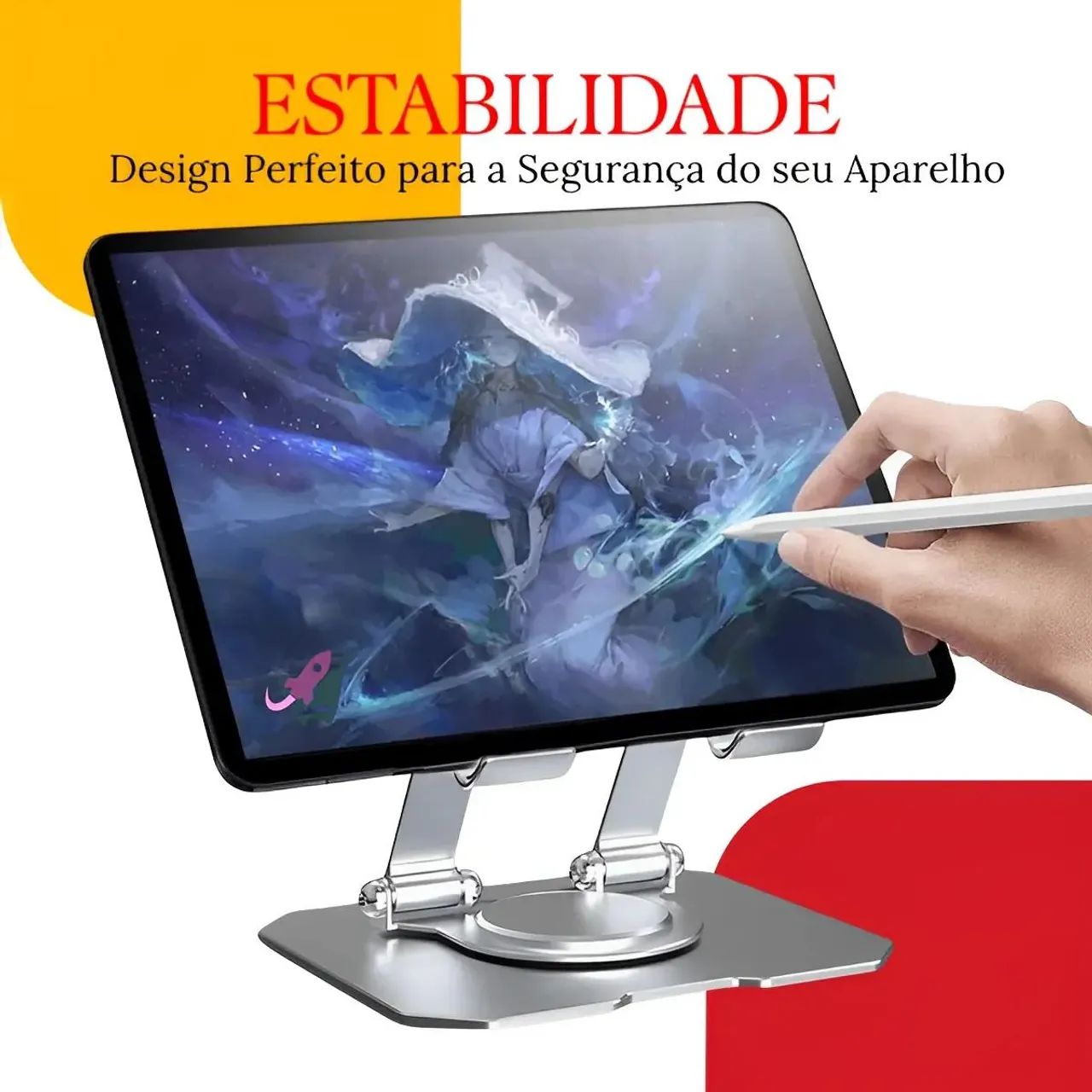 Suporte giratório de alumínio para tablete,celular - Foto 3