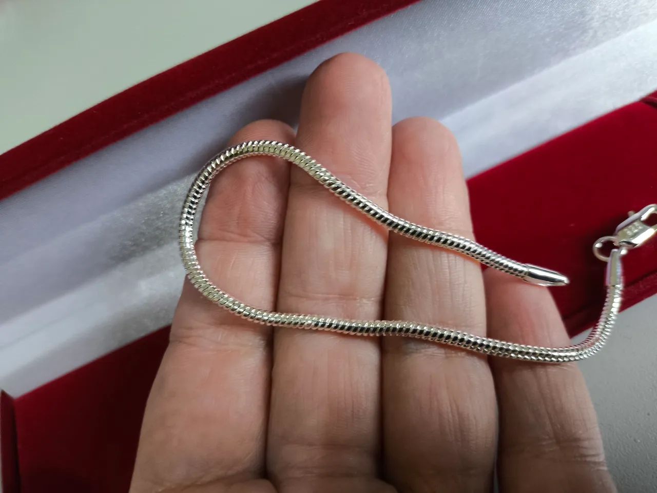 Pulseira prata 21cm - Foto 2