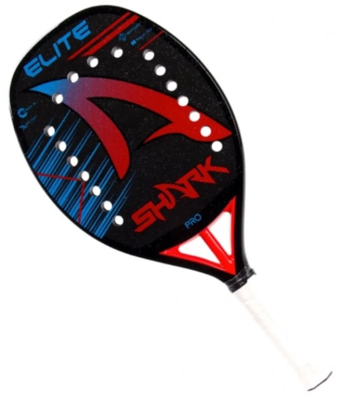 Raquete de Beach Tennis Shark Elite 2022 Carbono 3k com Capa - cor preto, vermelho e azul - Foto 3