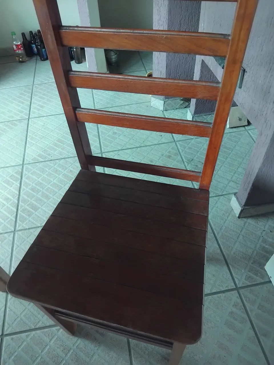 Jogo de Mesa Rústica Madeira Maciça (1,80m) + 4 Cadeiras - Foto 3