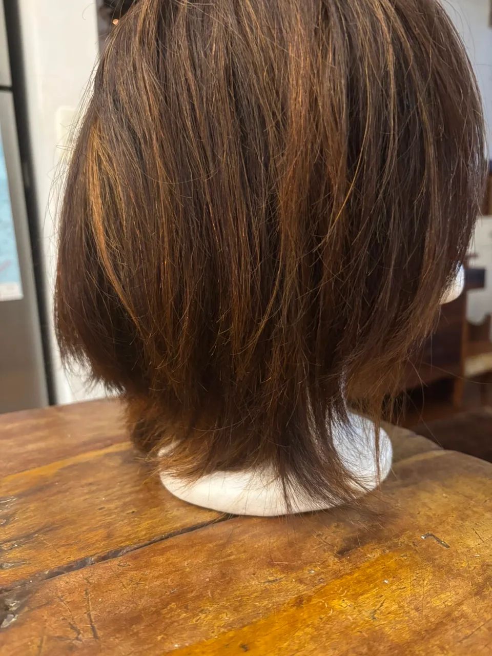 Peruca de cabelo natural humano castanho - Foto 5