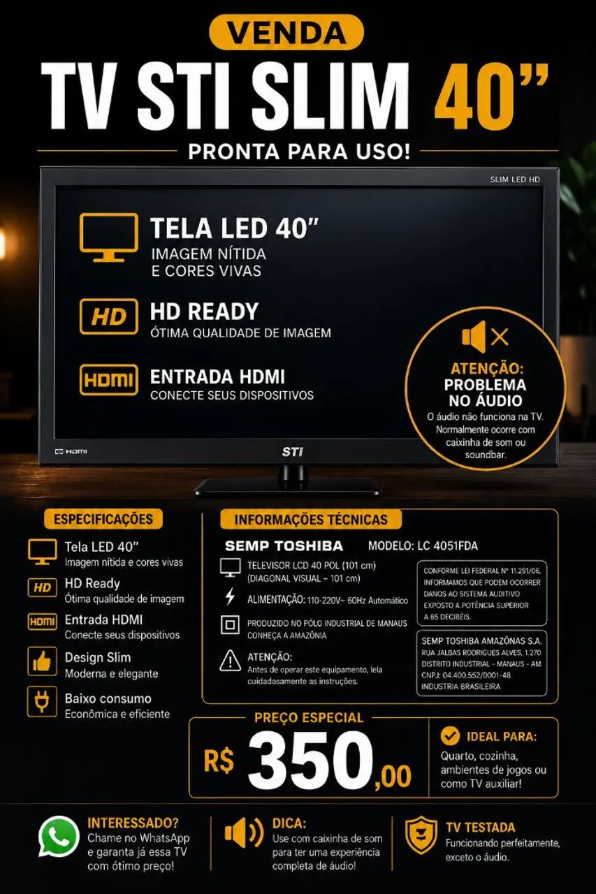 Tv STI 40 polegadas 