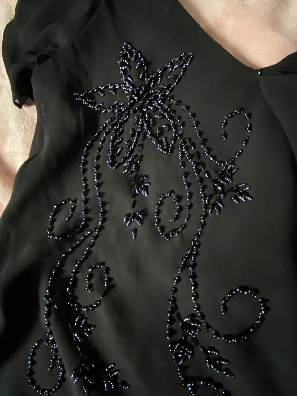 Top blusa vintage de tule bordada  - Foto 2