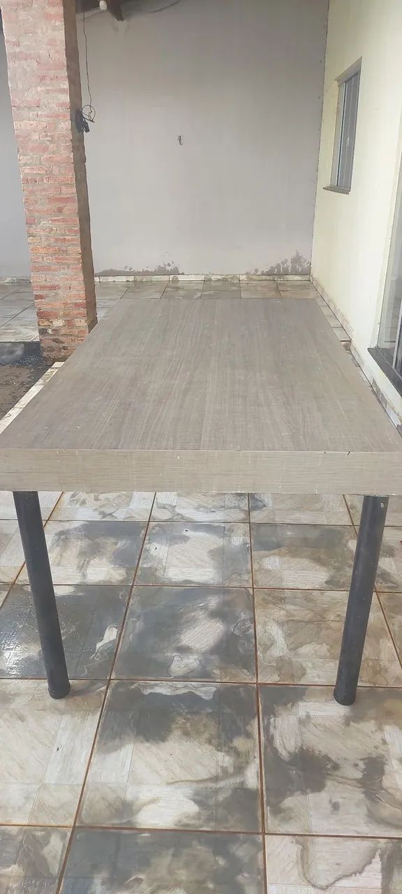 Mesa de madeira pé de metal - Foto 4