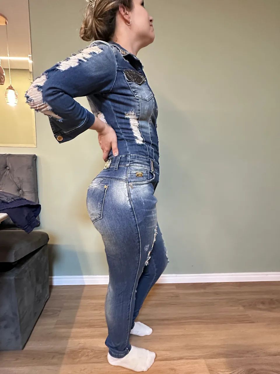 Macacão jeans original pitbull - Foto 5