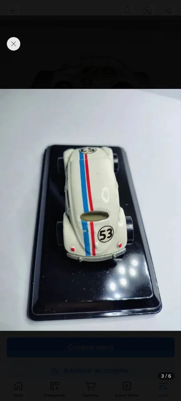 Fusca Hot Wheels Herbie  - Foto 4