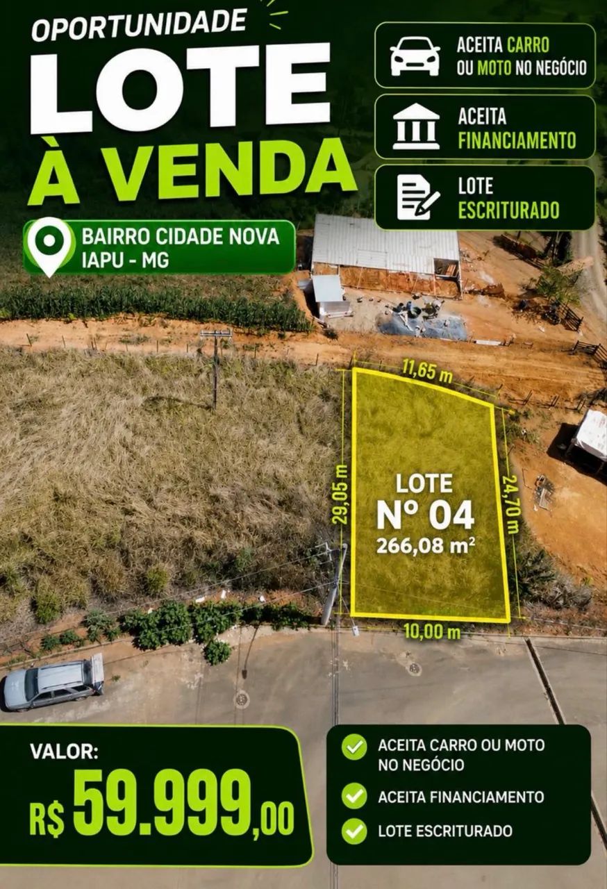 Vende-se lote no Iapu - MG 
