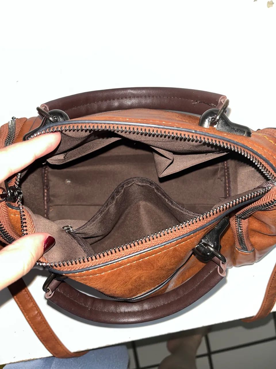 Bolsa Feminina Caramelo Marrom com Alça Transversal - Foto 2