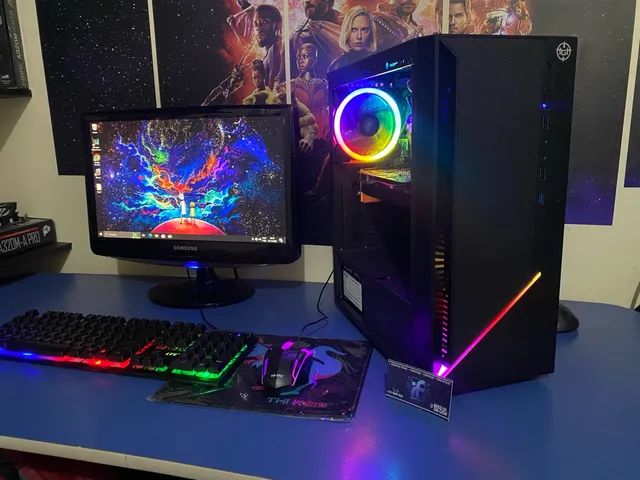 Pc Gamer Completo com Monitor - i5 + Placa de Video + Gabinete Gamer rgb -  Roda Diversos Jogos