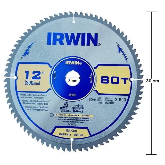 Disco Multi Corte de Serra Circular para Metais e Madeiras MDF 12 Polegadas 300mm Irwin - Foto 3