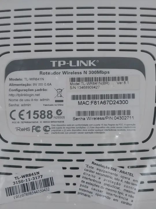 Roteador Wireless TP-Link N 300Mbps Modelo TL-WR841N - 2 antenas com CD-Driver, fonte e... - Foto 2