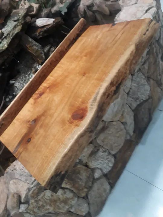 Prancha de madeira rústica pra pia de banheiro  ou aparador.  - Foto 3