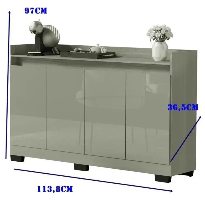 BUFFET 4 PORTAS PINTURA UV SUPER DESIGN!!! TOT37 - Foto 5