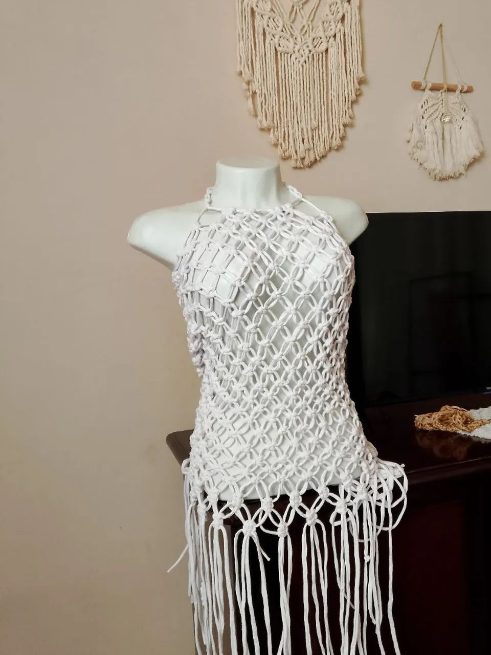 Saída de praia em macramê 65562799732994123