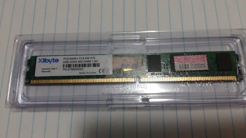 Memória 2GB DDR2 PC2-6400U 800 Mhz