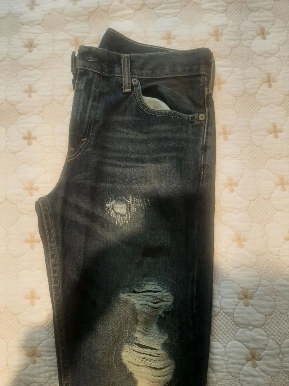 Calça Jeans Levis 34 Masculina Destroyed - Foto 5