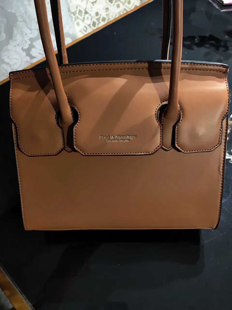 Bolsa de ombro bauarte Red & Flamingo caramelo