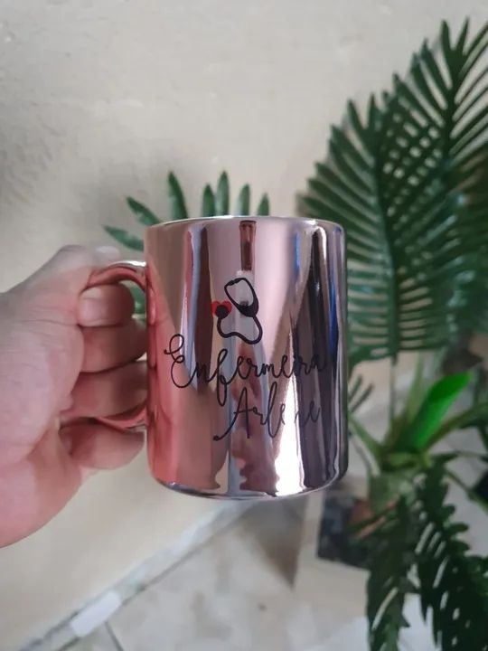 Caneca Dourada, Prateada e Rosê Personalizada - Foto 3