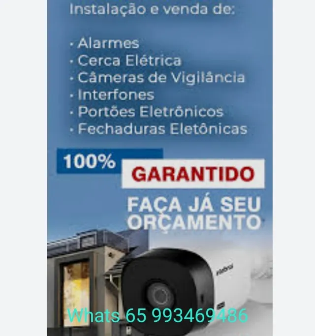 Portão eletrônico e câmeras de segurança