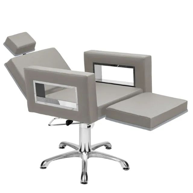 Cadeira Para Maquiagem Lisboa Inox Reclinável C/Ap Base Hidráulica Estrela - Foto 5