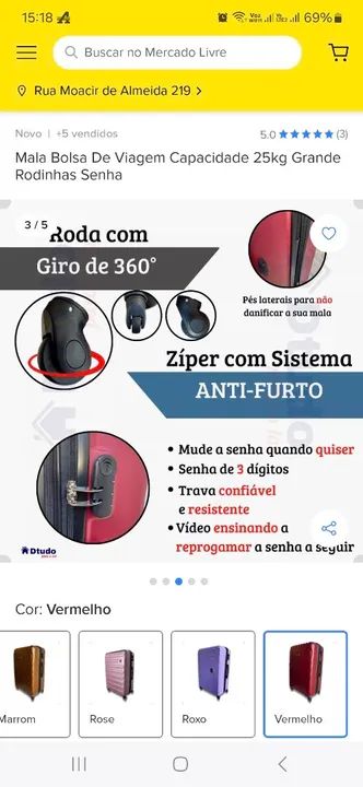 Mala de Viagem Winth Rosa - Foto 6