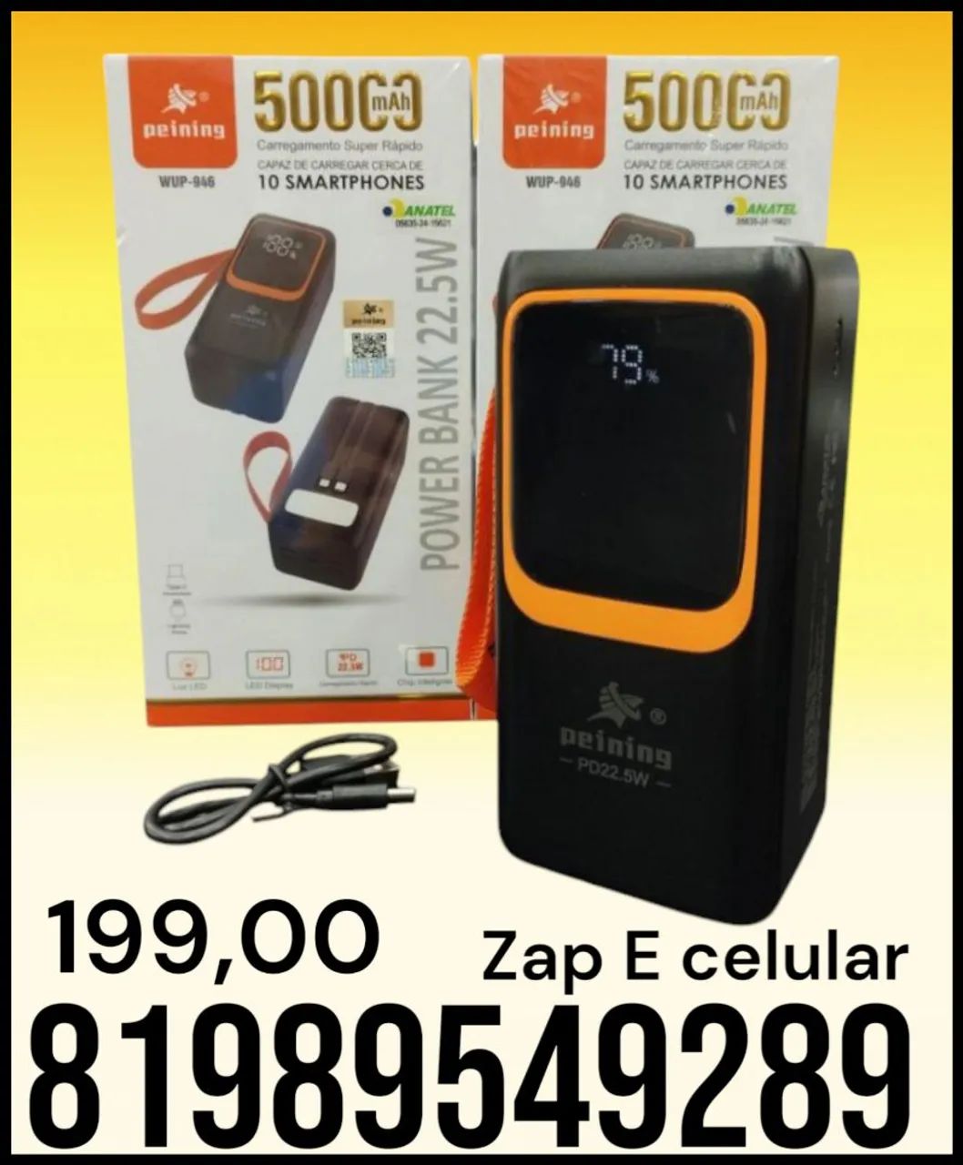 Carregador portátil 50.000mAh 
