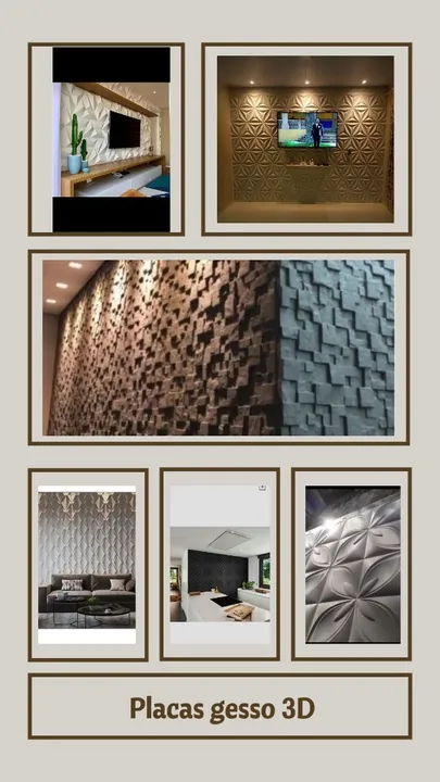 Placas de Gesso 3D para decoração
