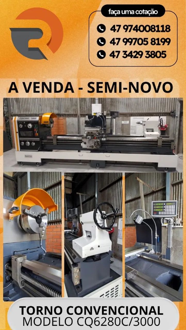 Torno Convencional CQ6280C - 3000mm - Foto 3