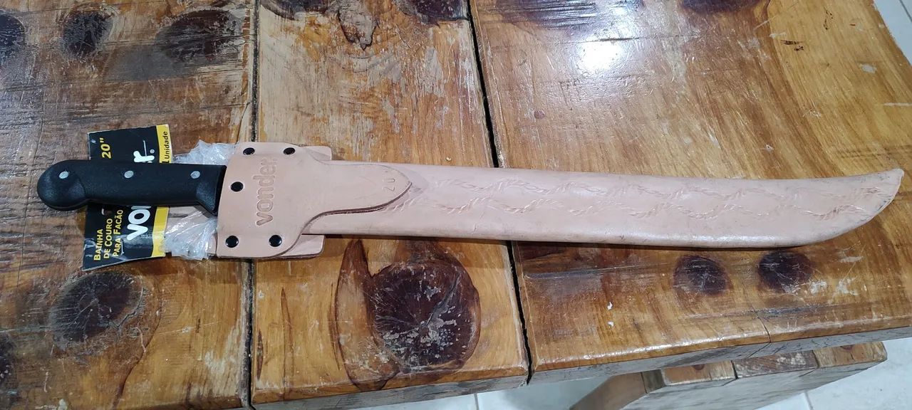 Facão 18 polegadas com bainha de couro 20 polegadas 64292684457474121