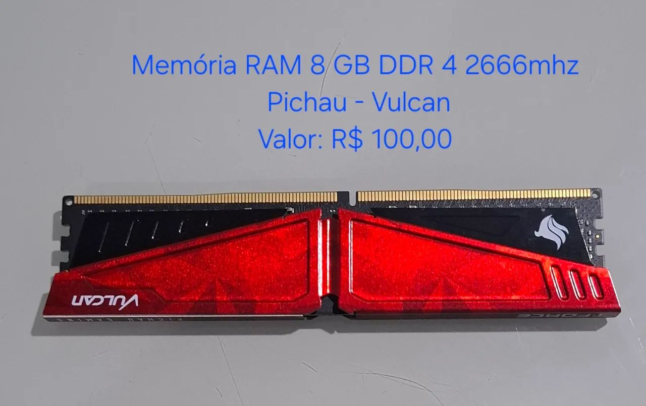 Memória RAM 8GB DDR4 2666mhz Vulcan