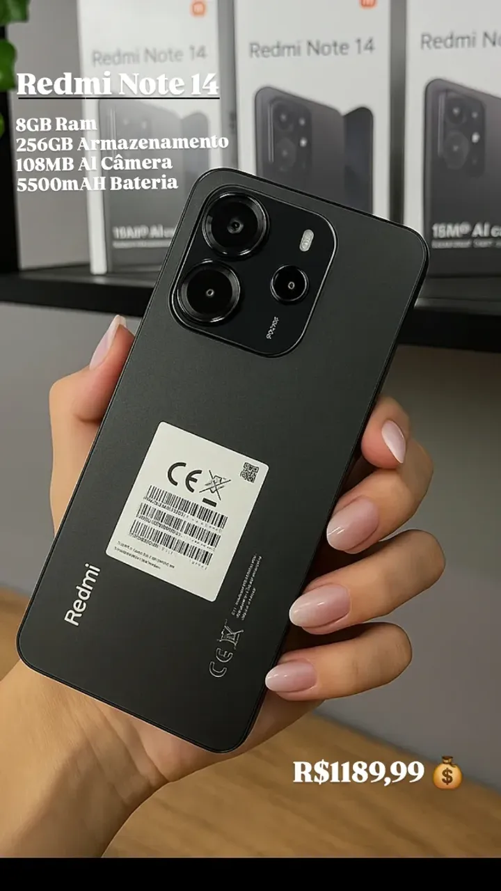 NOTE 14 XIAOMI 256GB Preto ( WhatsApp 79.9 8854_3738 ) Xiaomi 13 note 14 a5 realme