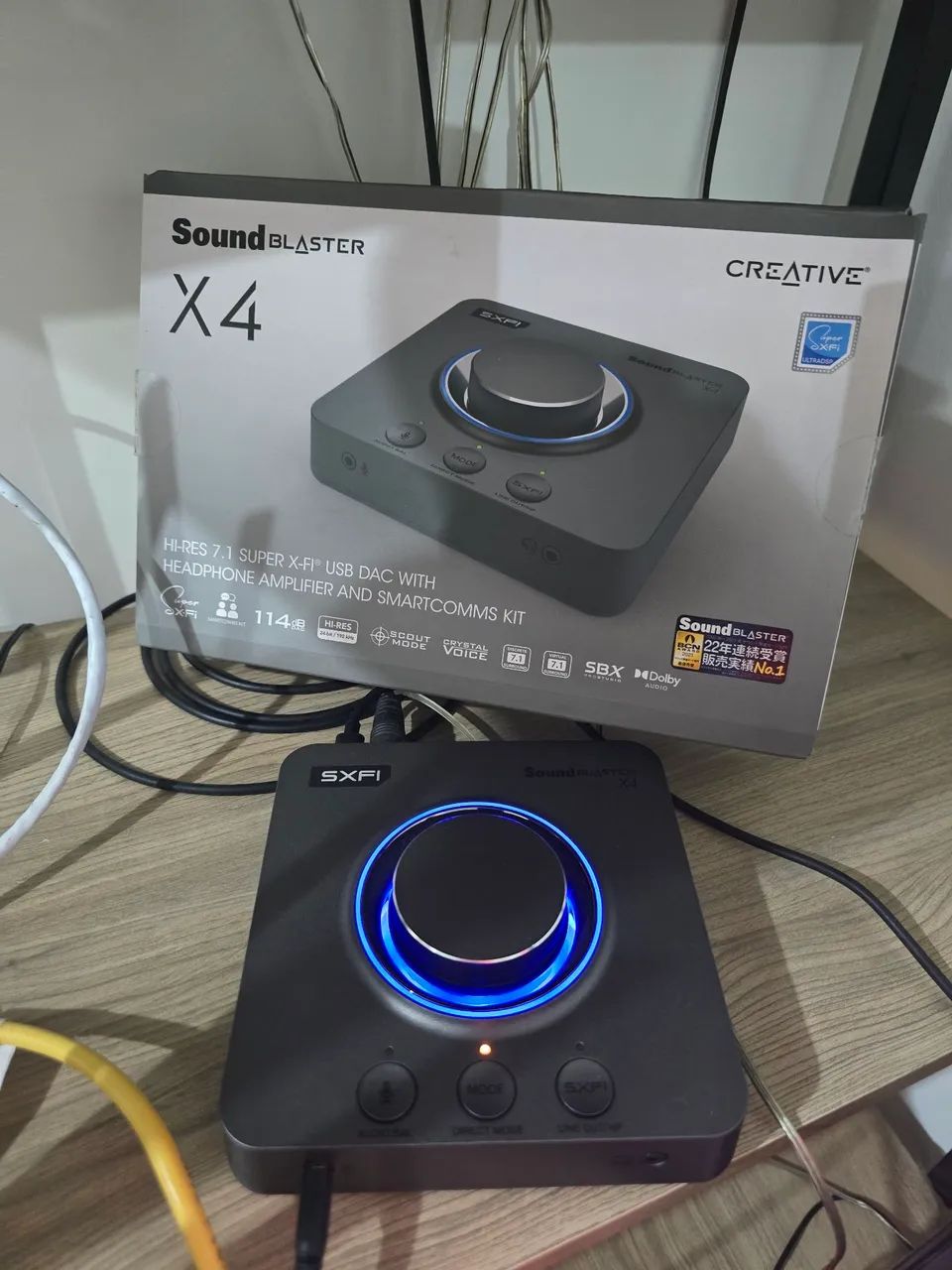 Placa de som externo creative sound blaster x 4